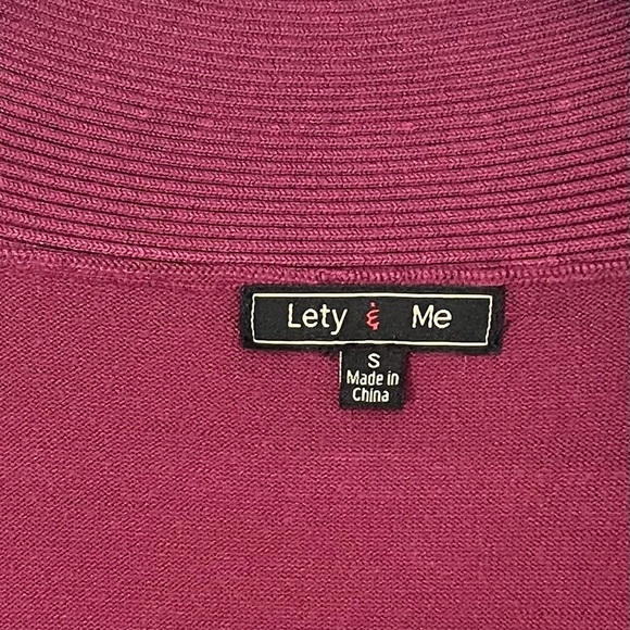 🌺 Lety & Me Magenta Open Front Cardigan Sweater – Size S - Picture 3 of 7